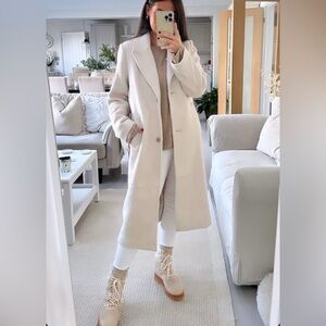 Abercrombie and Fitch wool-blend Tailored Topcoat XSP cream